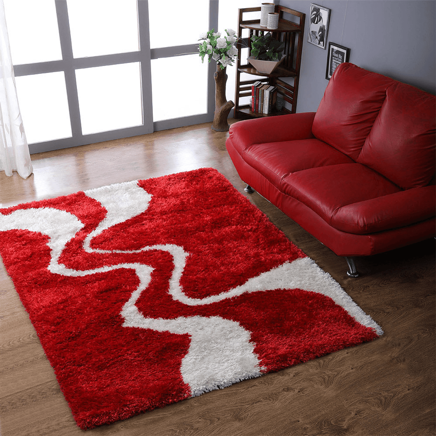 Rugsotic Carpets Hand Tufted Shag Polyester Square Area Rug Contemporary