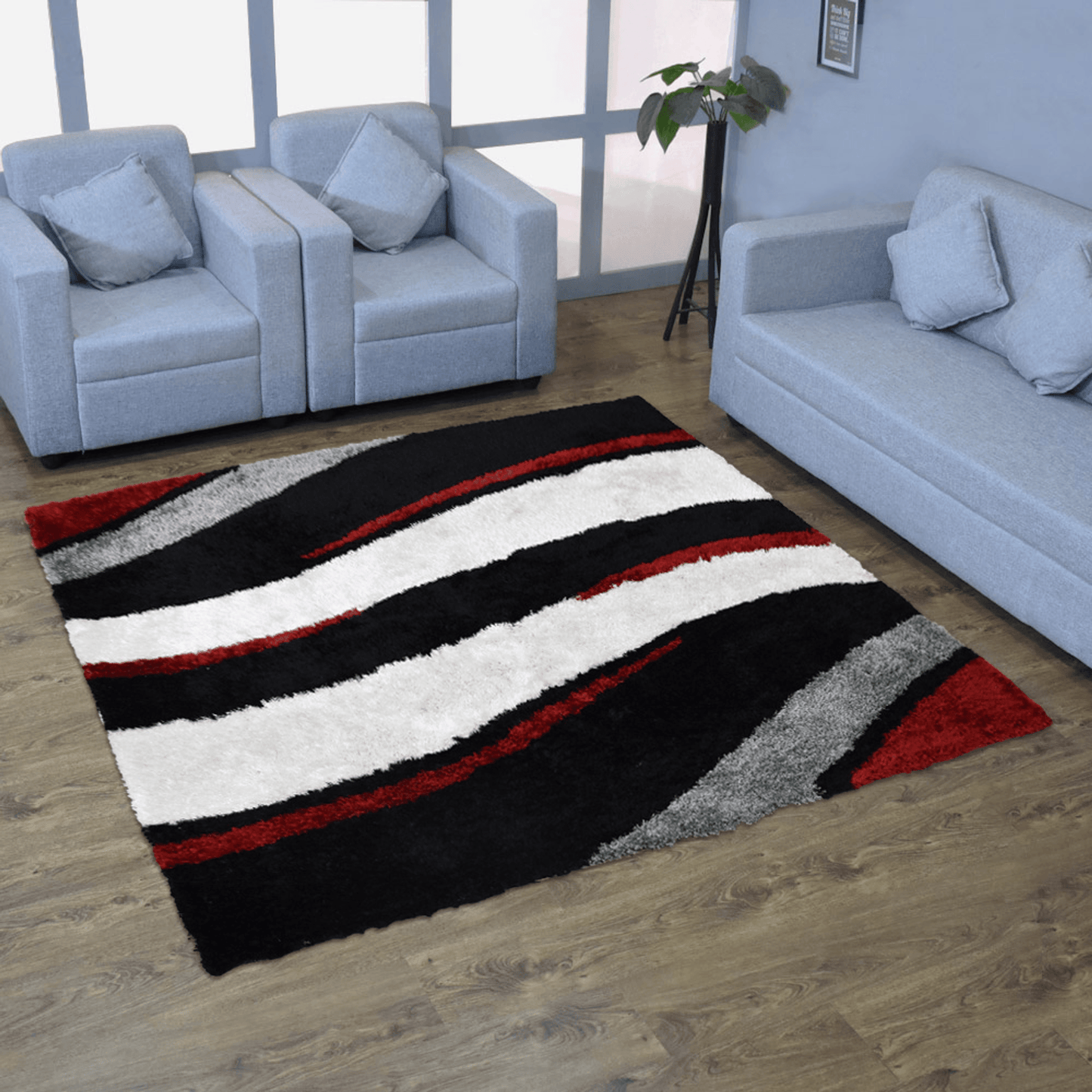 Rugsotic Carpets Hand Tufted Shag Polyester Square Area Rug Contemporary